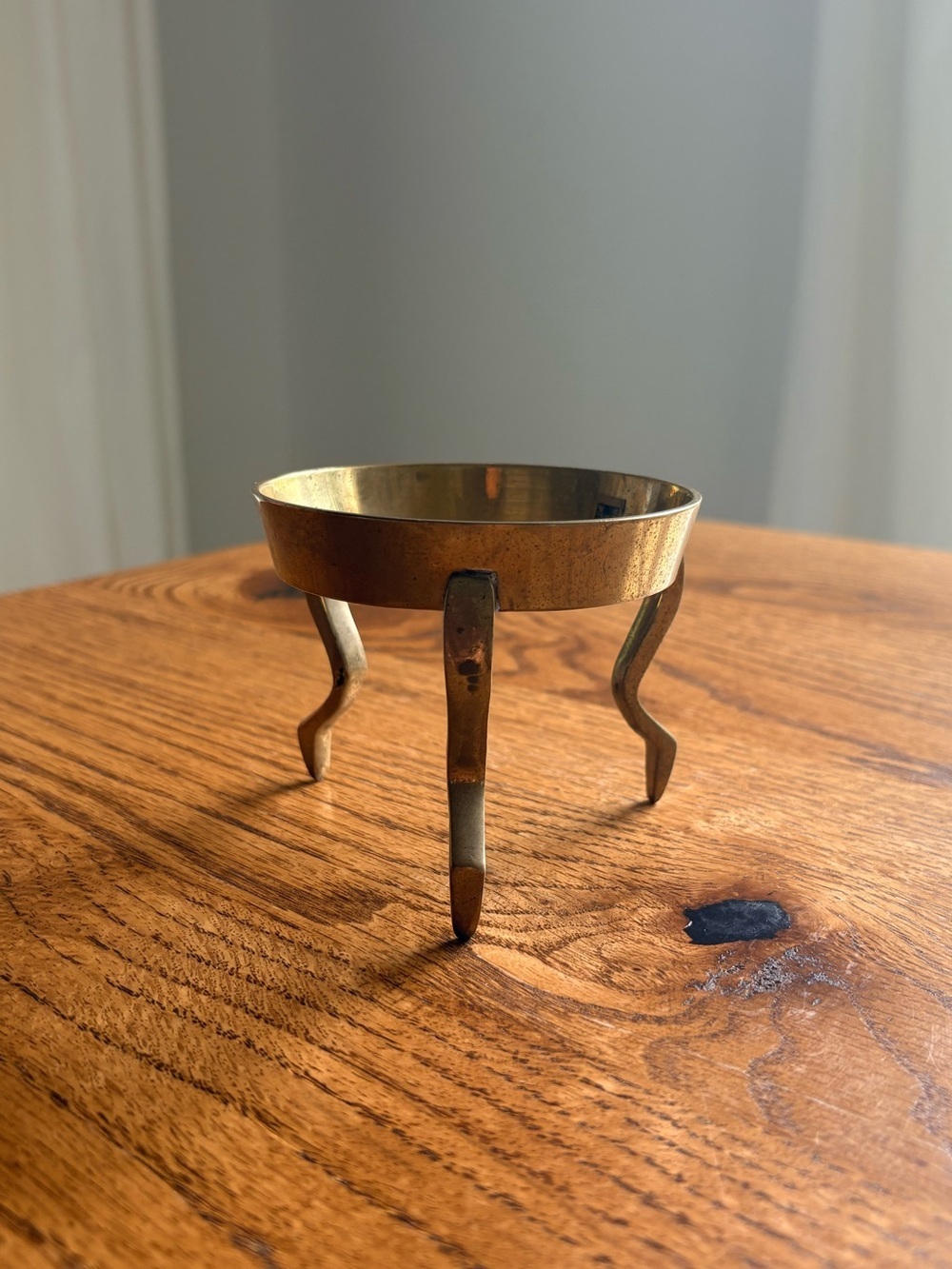 Patina Brass Three-Leg Decorative Egg Stand- Made in India